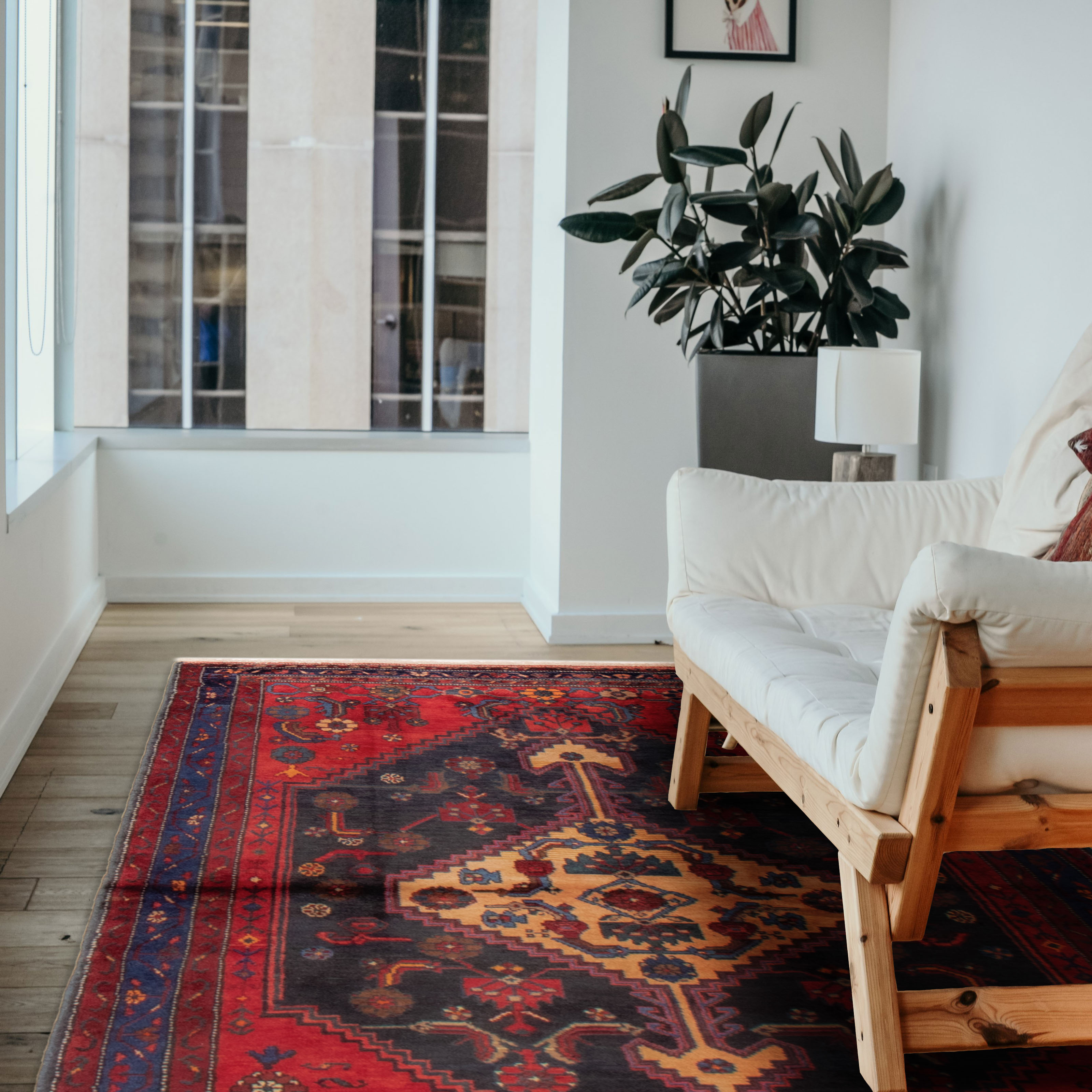 Persian Zanjan 4'3" x 6'5" Hand-knotted Wool Rug 