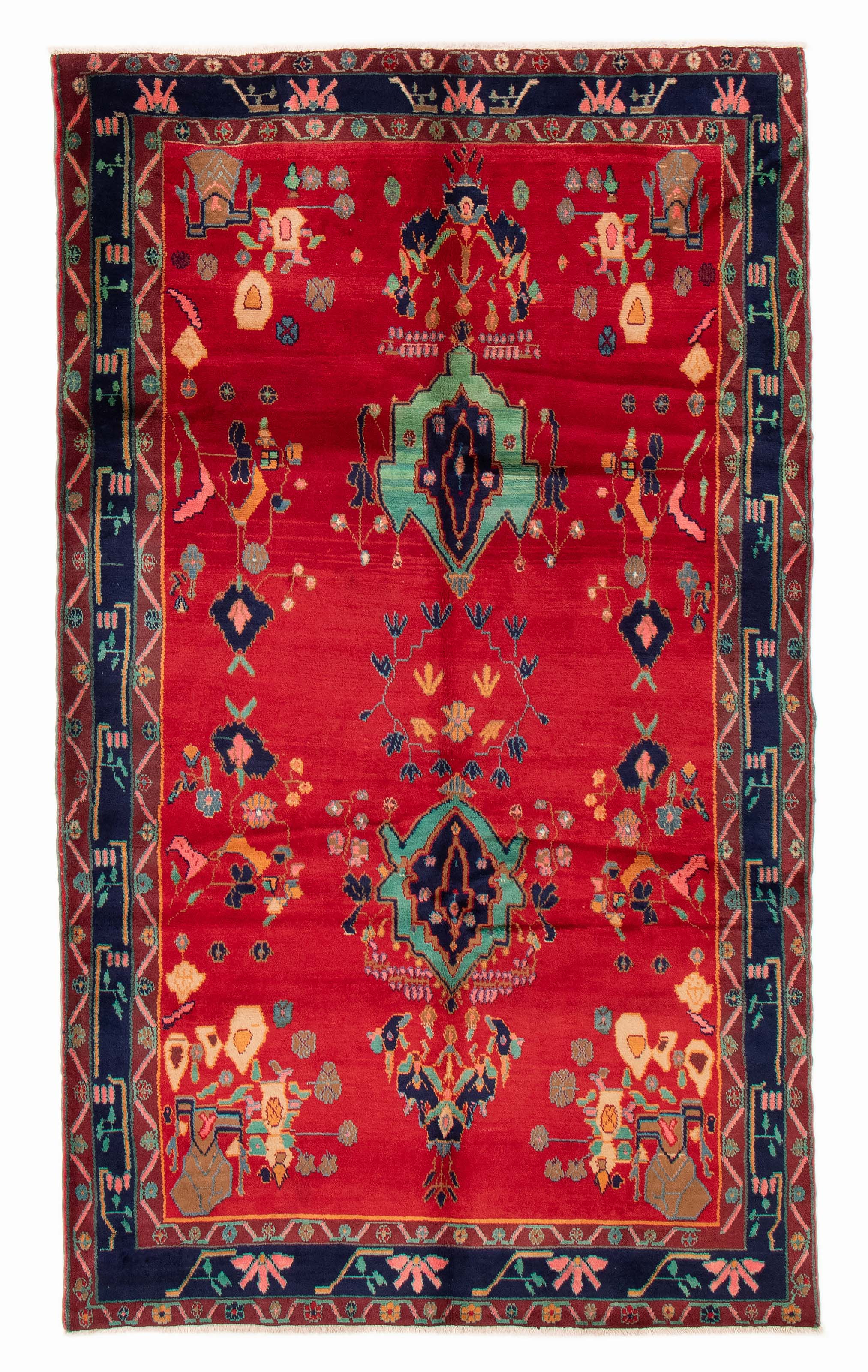 Persian Hamadan 5'5" x 9'2" Hand-knotted Wool Rug 