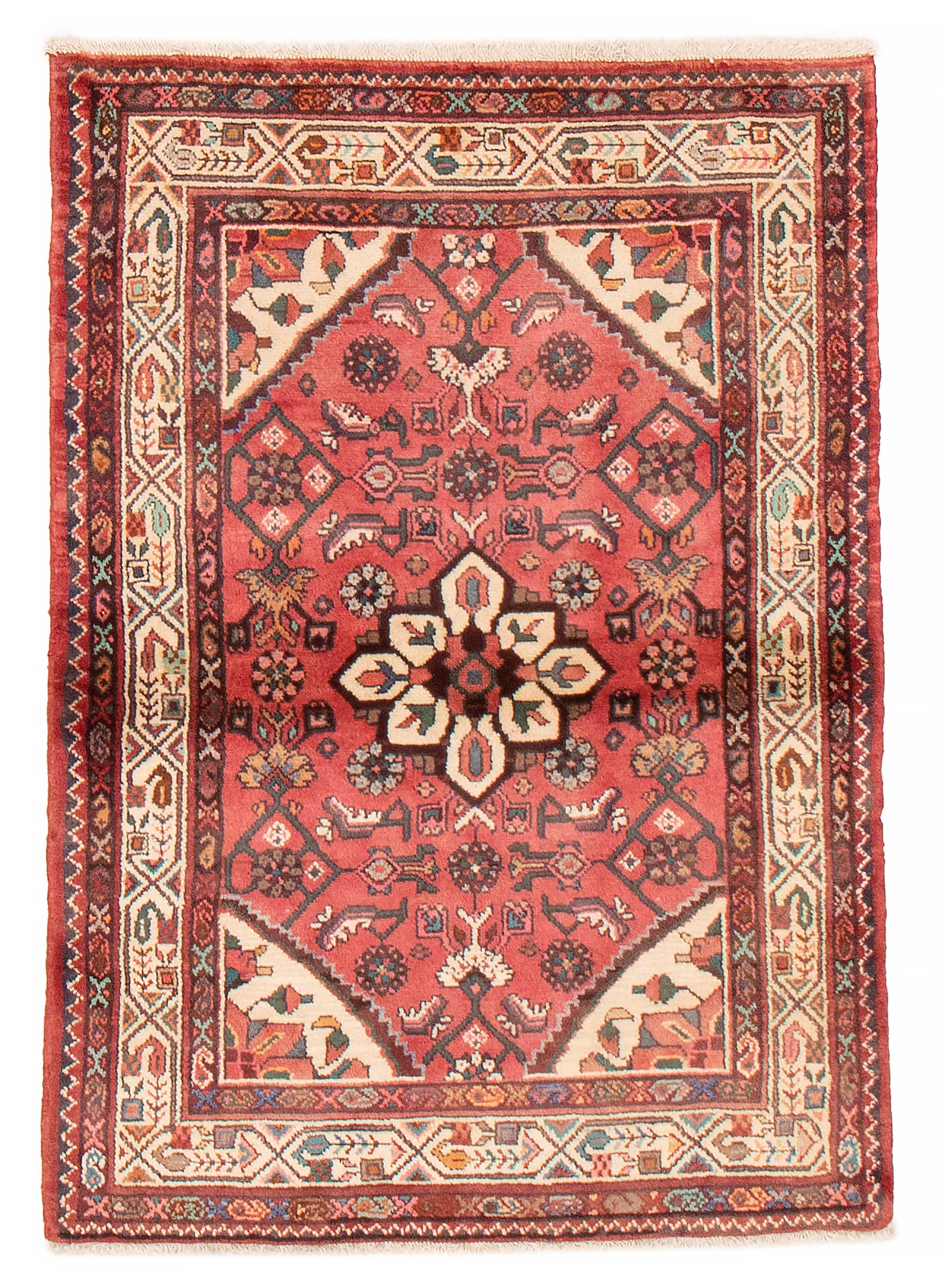Persian Hamadan 3'4" x 4'8" Hand-knotted Wool Rug 