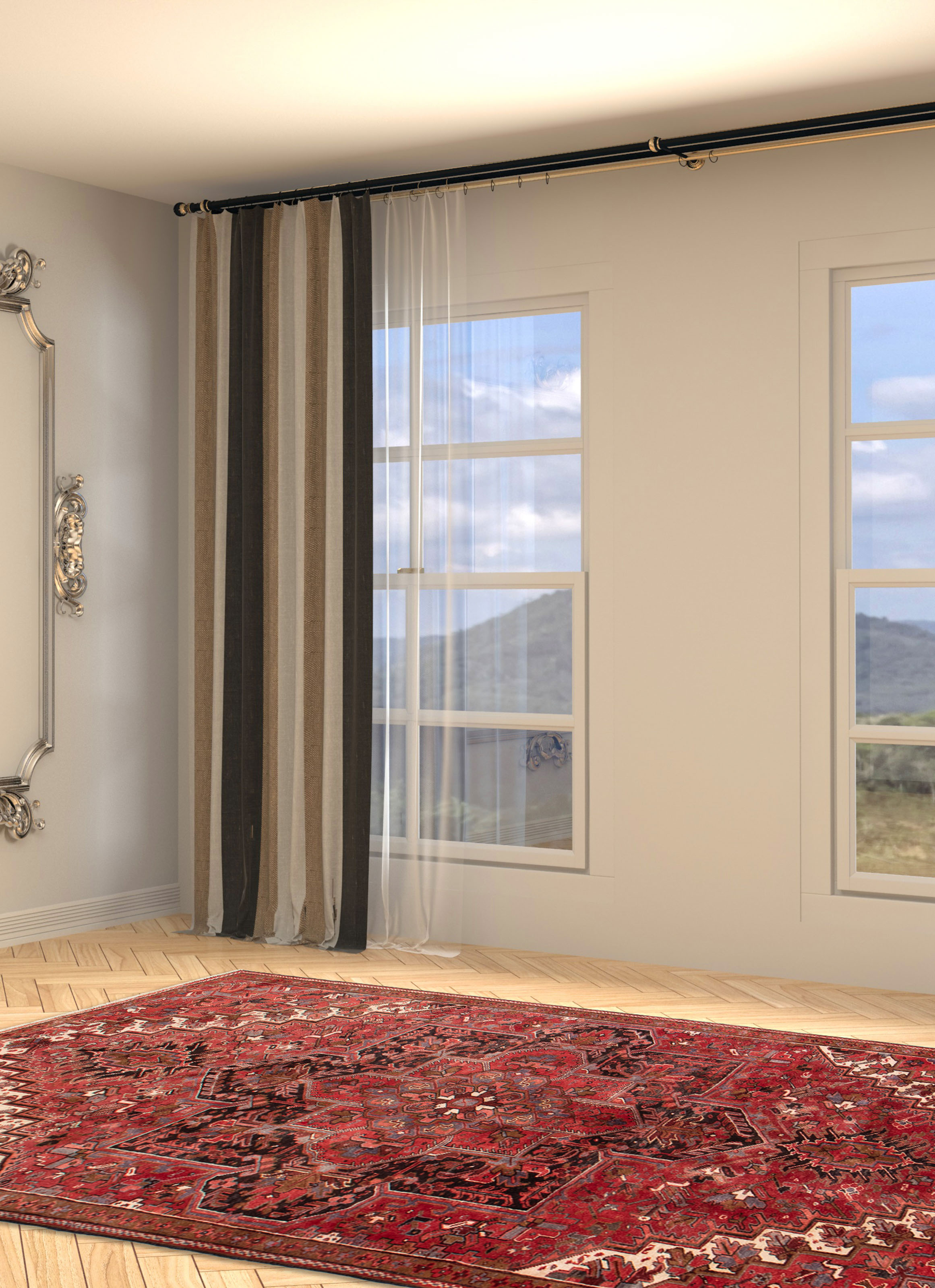 Tapis heriz persan 7'0" x 10'10" en laine