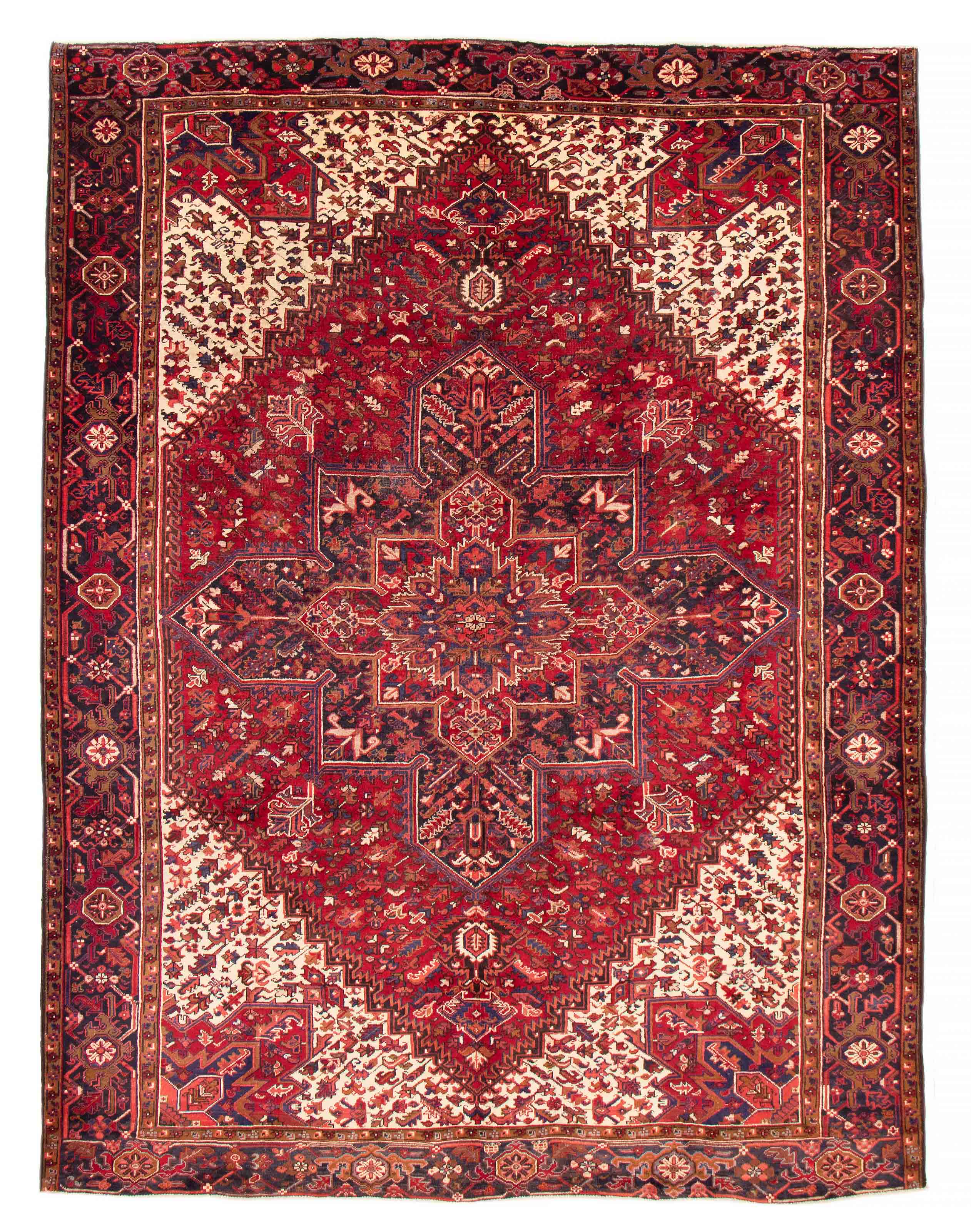 Tapis heriz persan 9'9" x 12'4" en laine