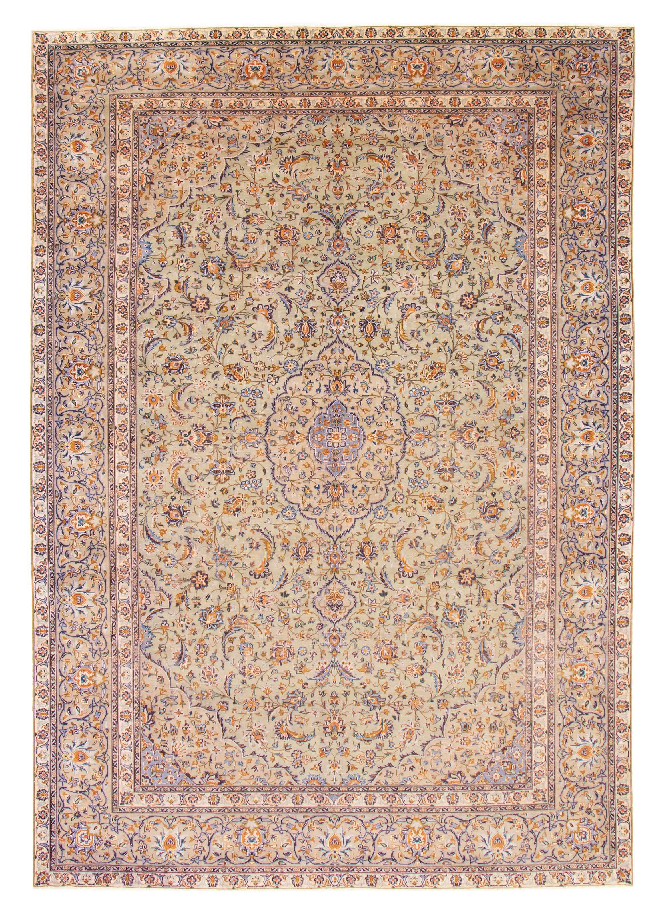 Tapis kashan 9'10" x 13'5" en laine