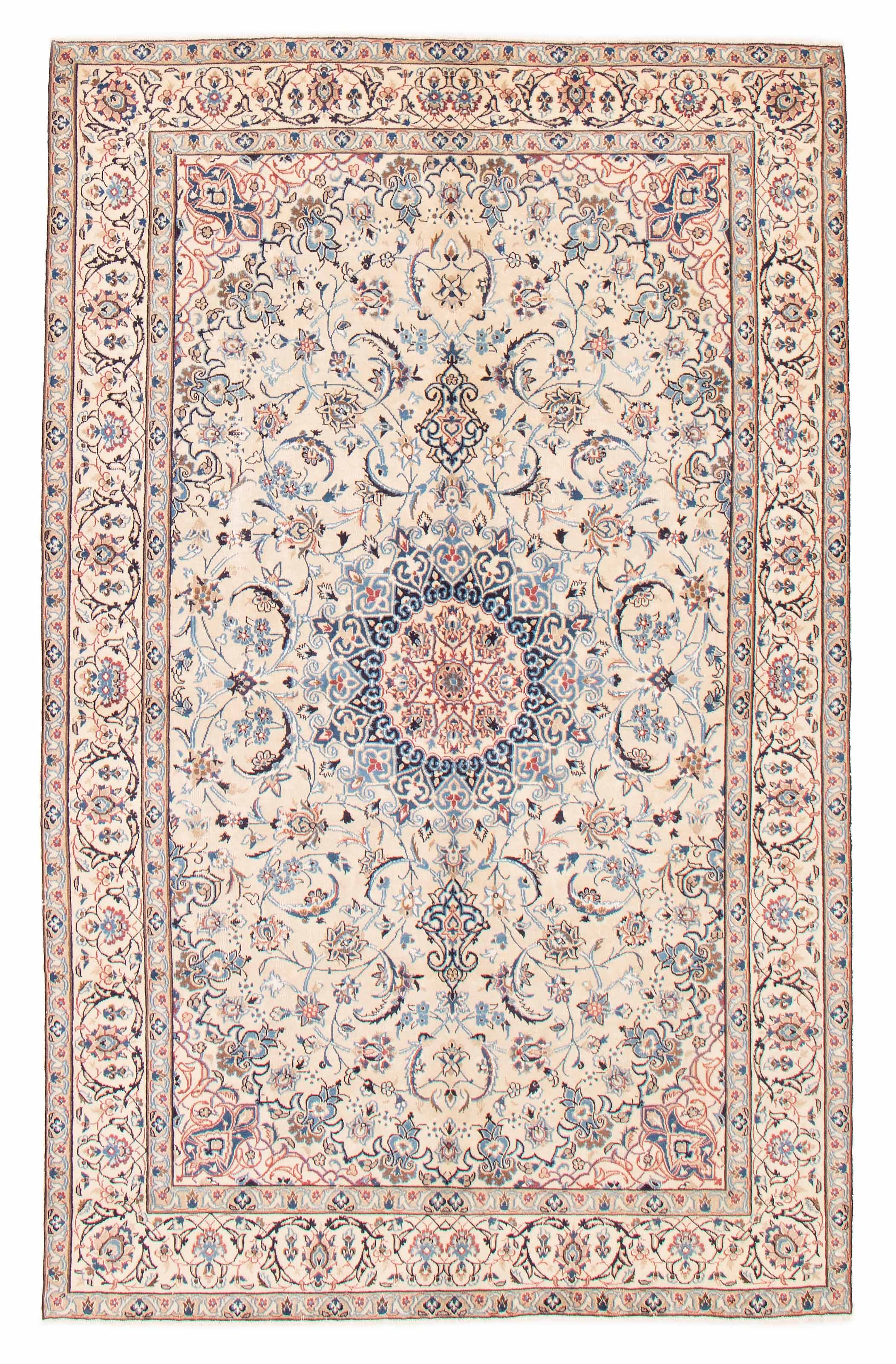 Persian Nain 9La 6'4" x 9'6" Hand-knotted Wool Rug 
