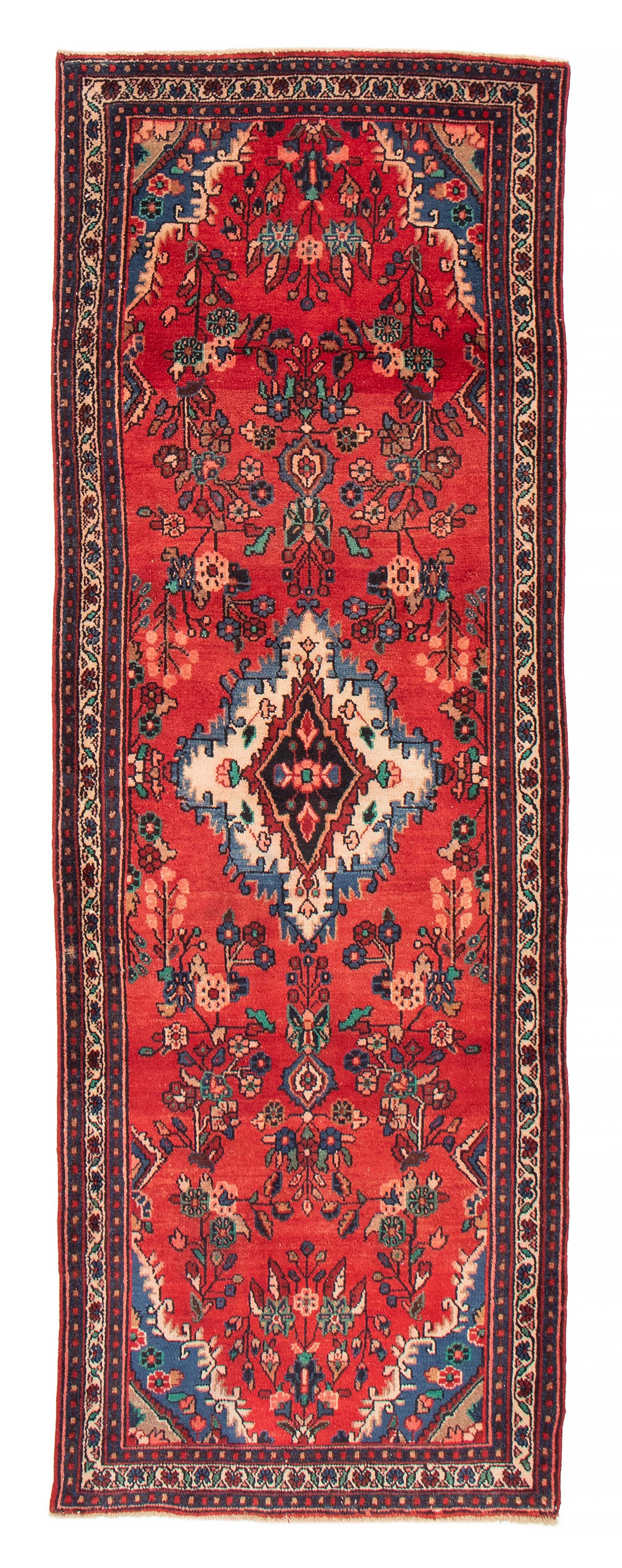 Persian Hamadan 3'7" x 9'10" Hand-knotted Wool Rug 