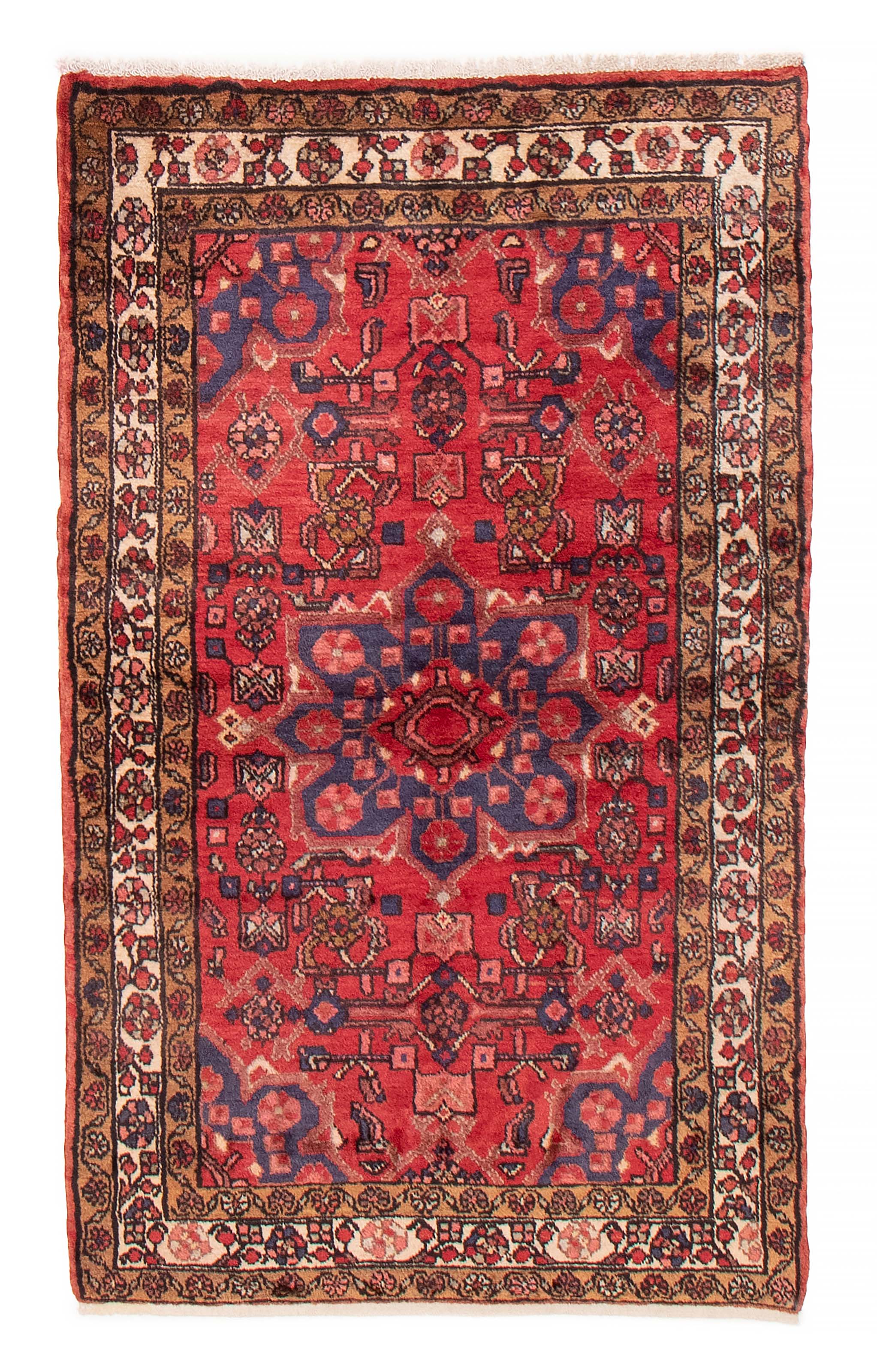 Persian Hamadan 3'6" x 5'10" Hand-knotted Wool Rug 