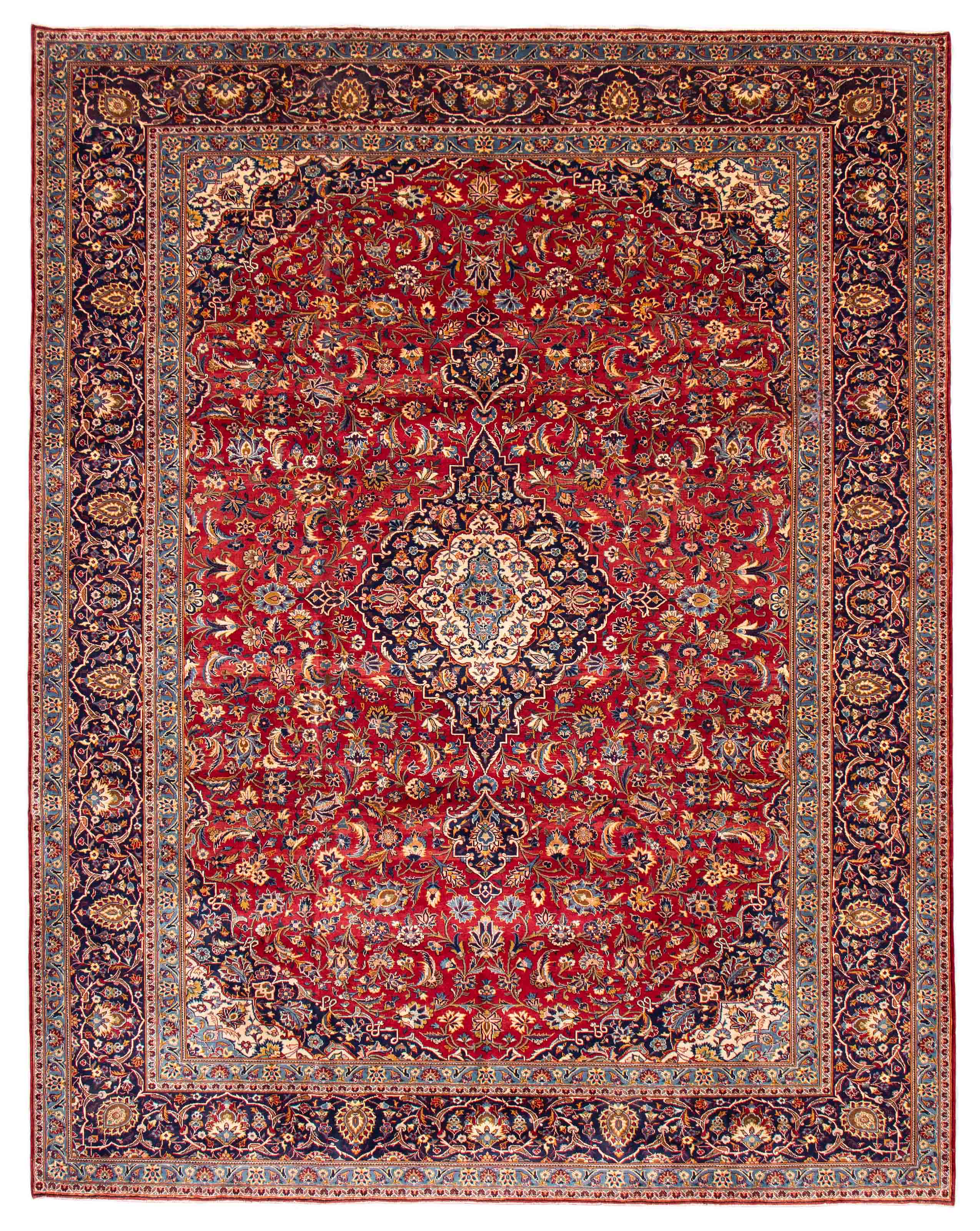 Tapis kashan 10'6" x 13'5" en laine
