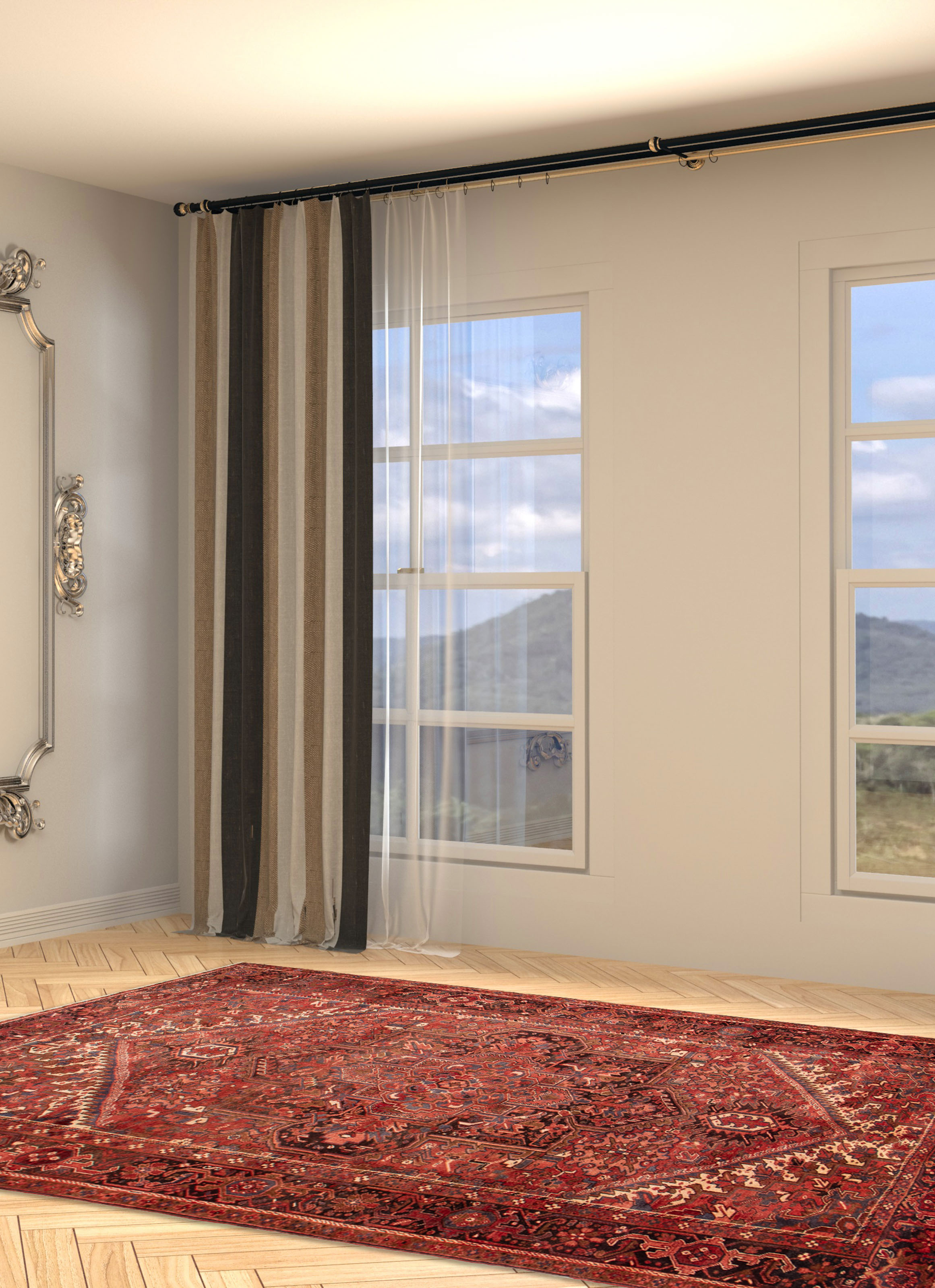 Tapis heriz persan 9'8" x 13'2" en laine