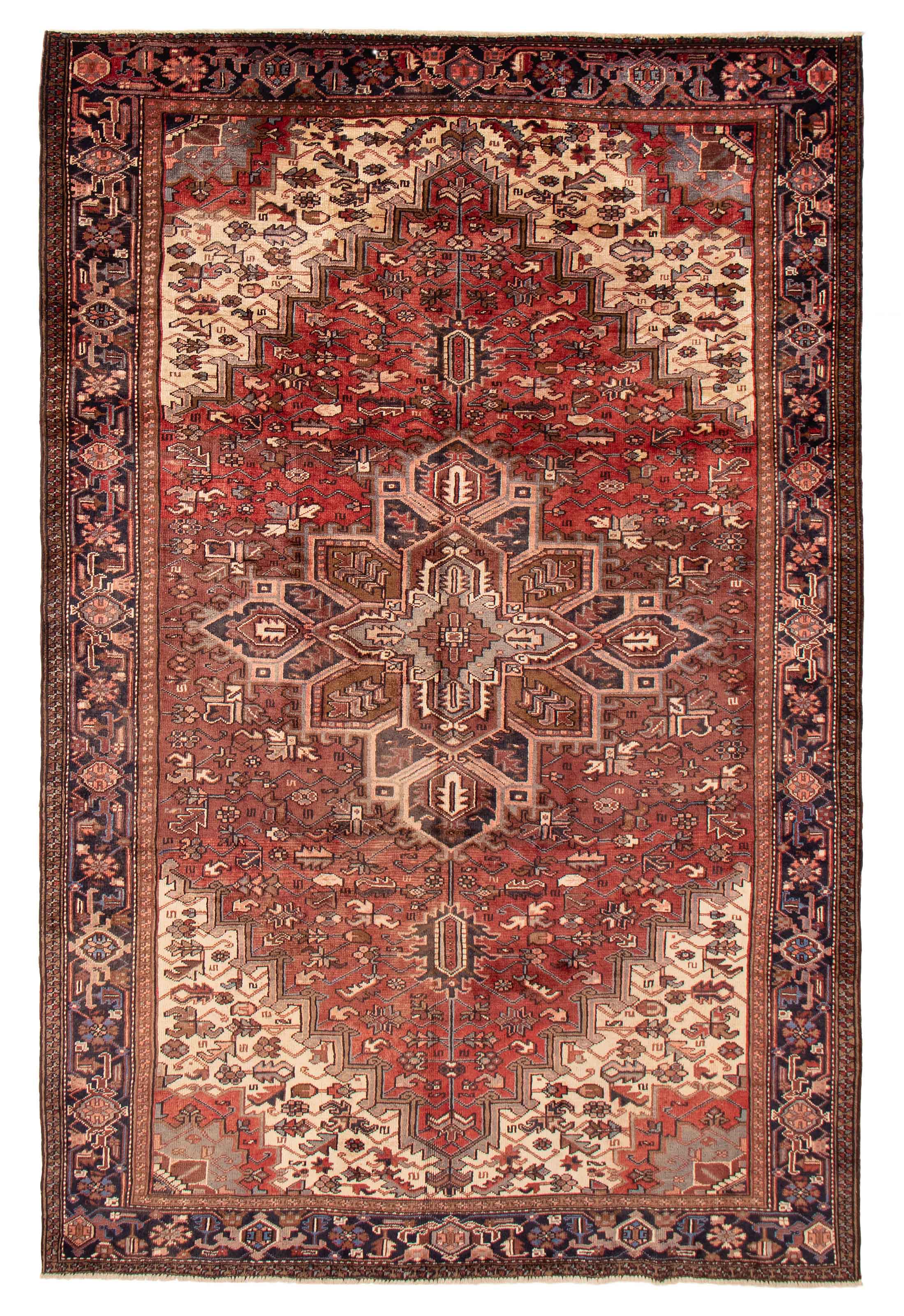 Tapis heriz persan 7'8" x 11'8" en laine