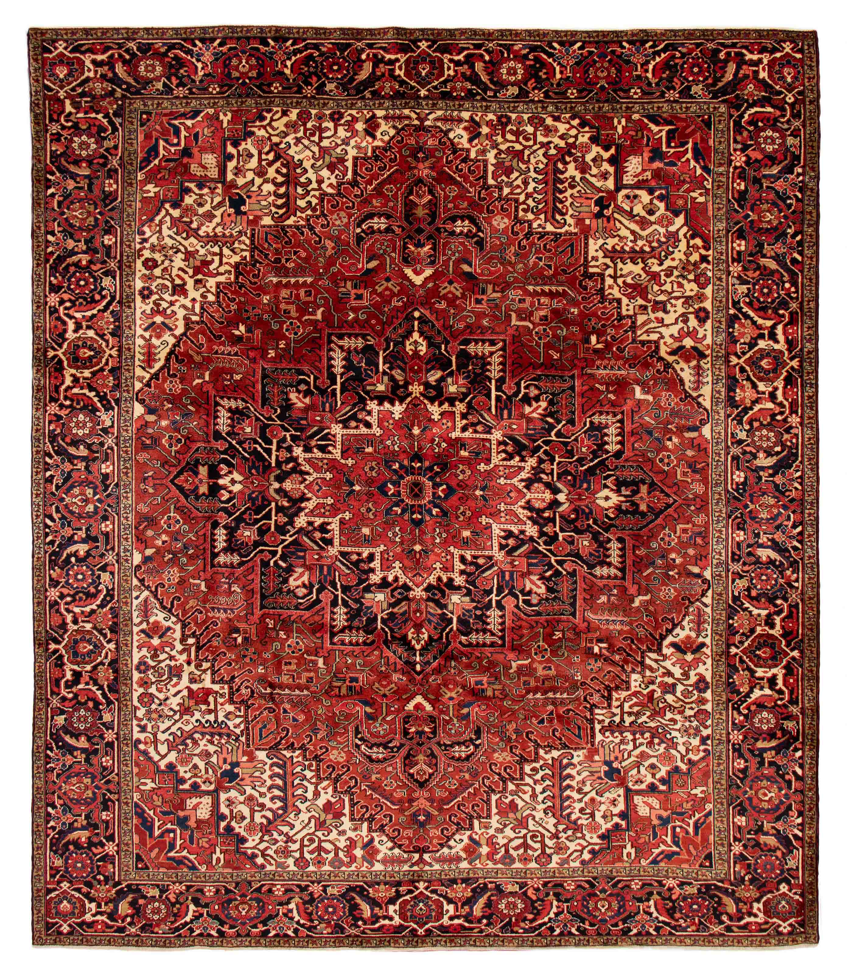 Tapis heriz persan 10'7" x 12'3" en laine