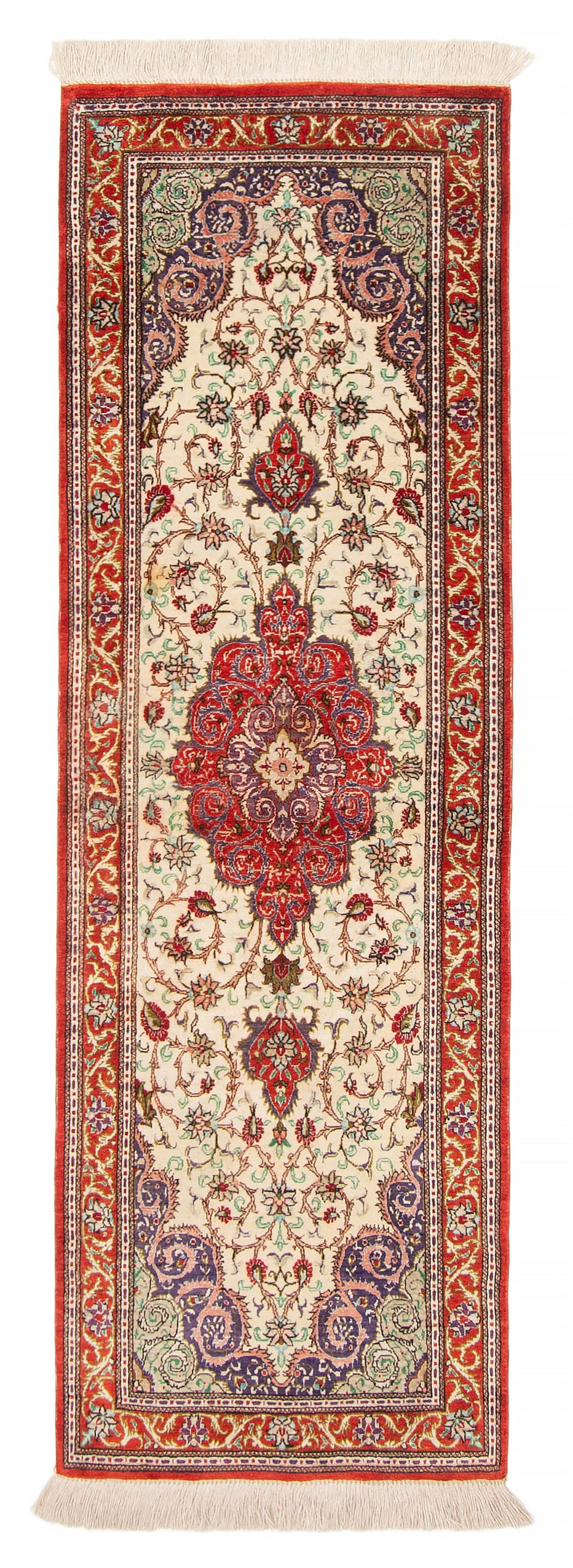Persian Qum 1'8" x 5'0" Hand-knotted Silk Rug 
