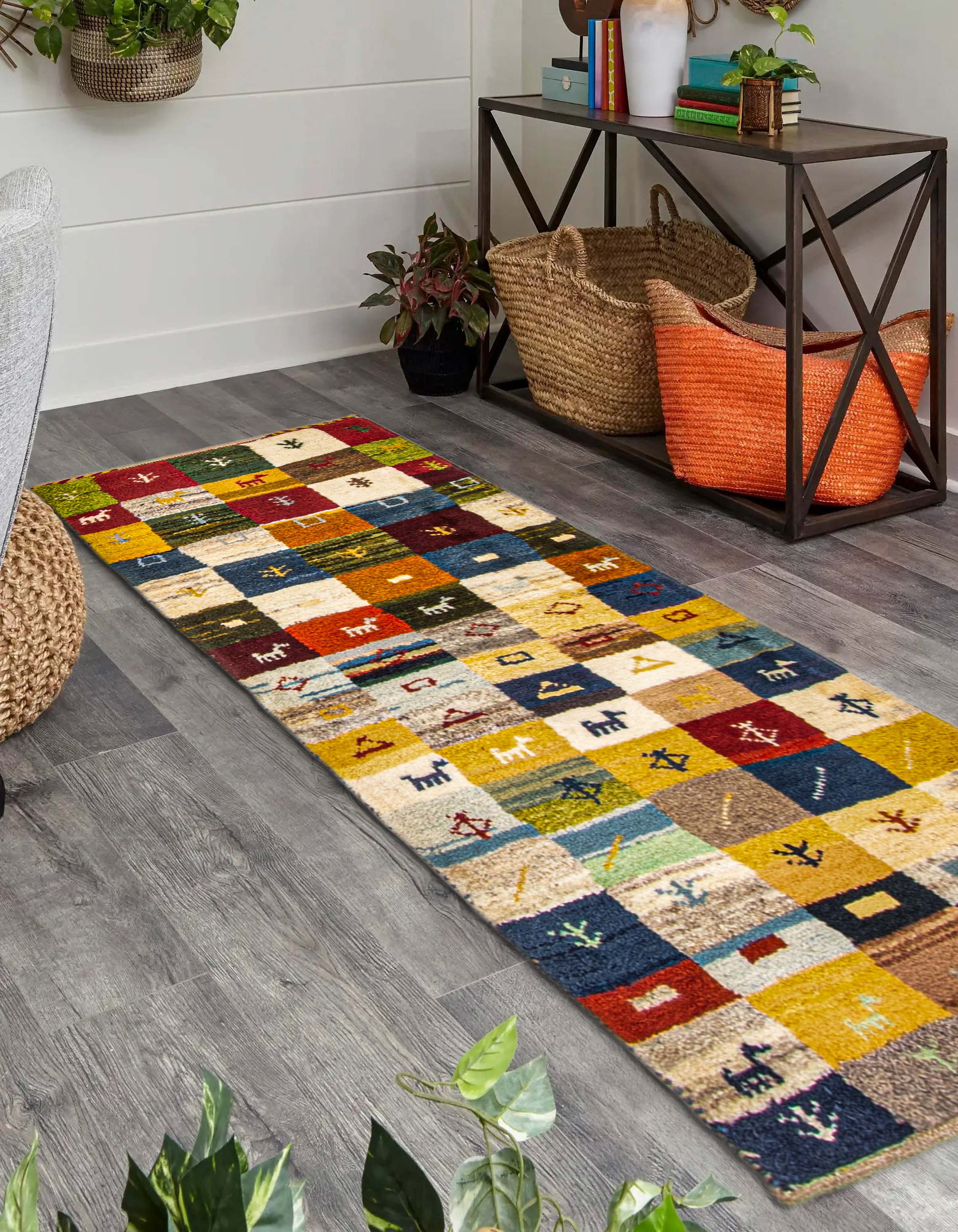 Persian Kashkuli Gabbeh 1'9" x 4'11" Hand-knotted Wool Runner Rug 