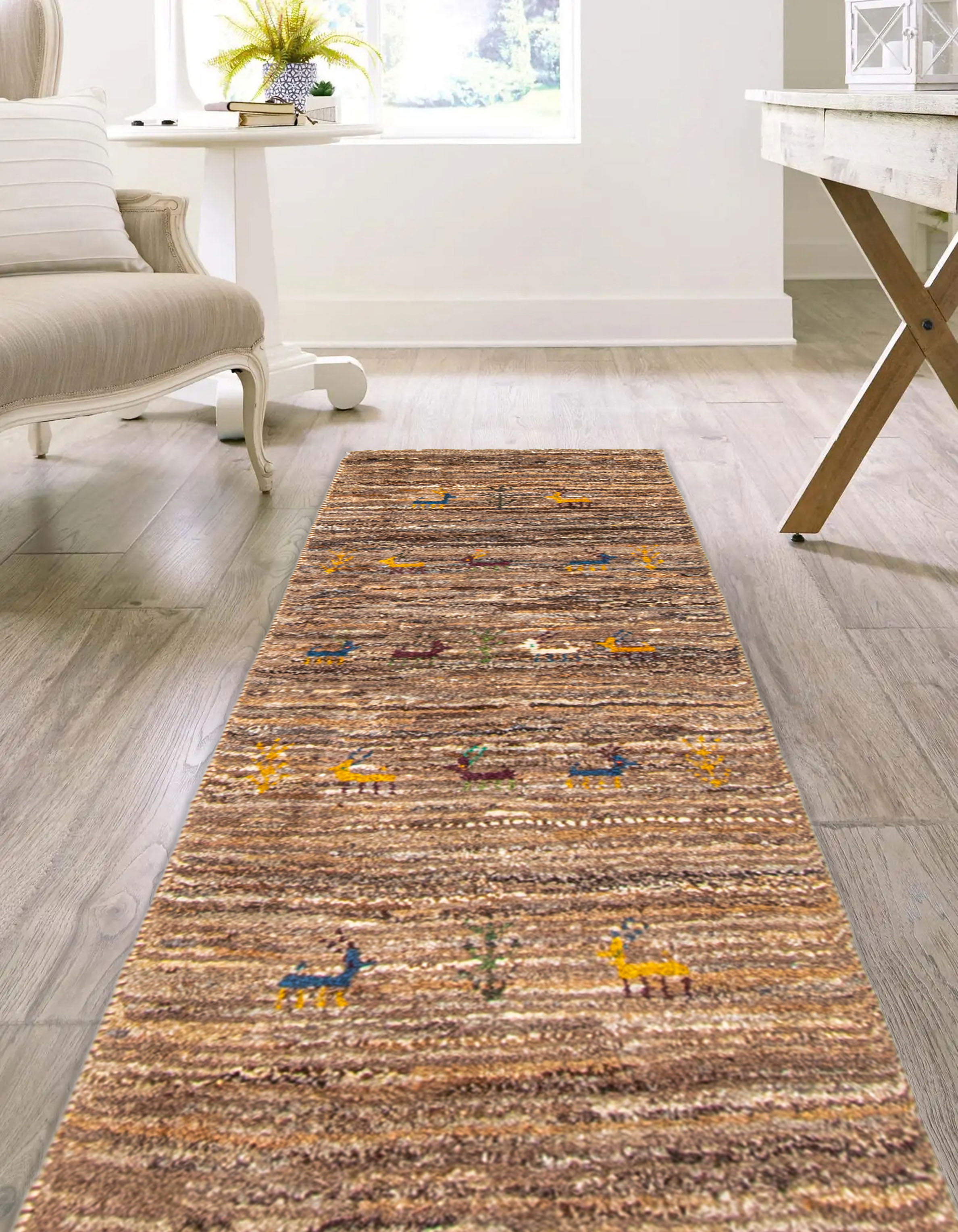Persian Kashkuli Gabbeh 1'7" x 4'8" Hand-knotted Wool Runner Rug 