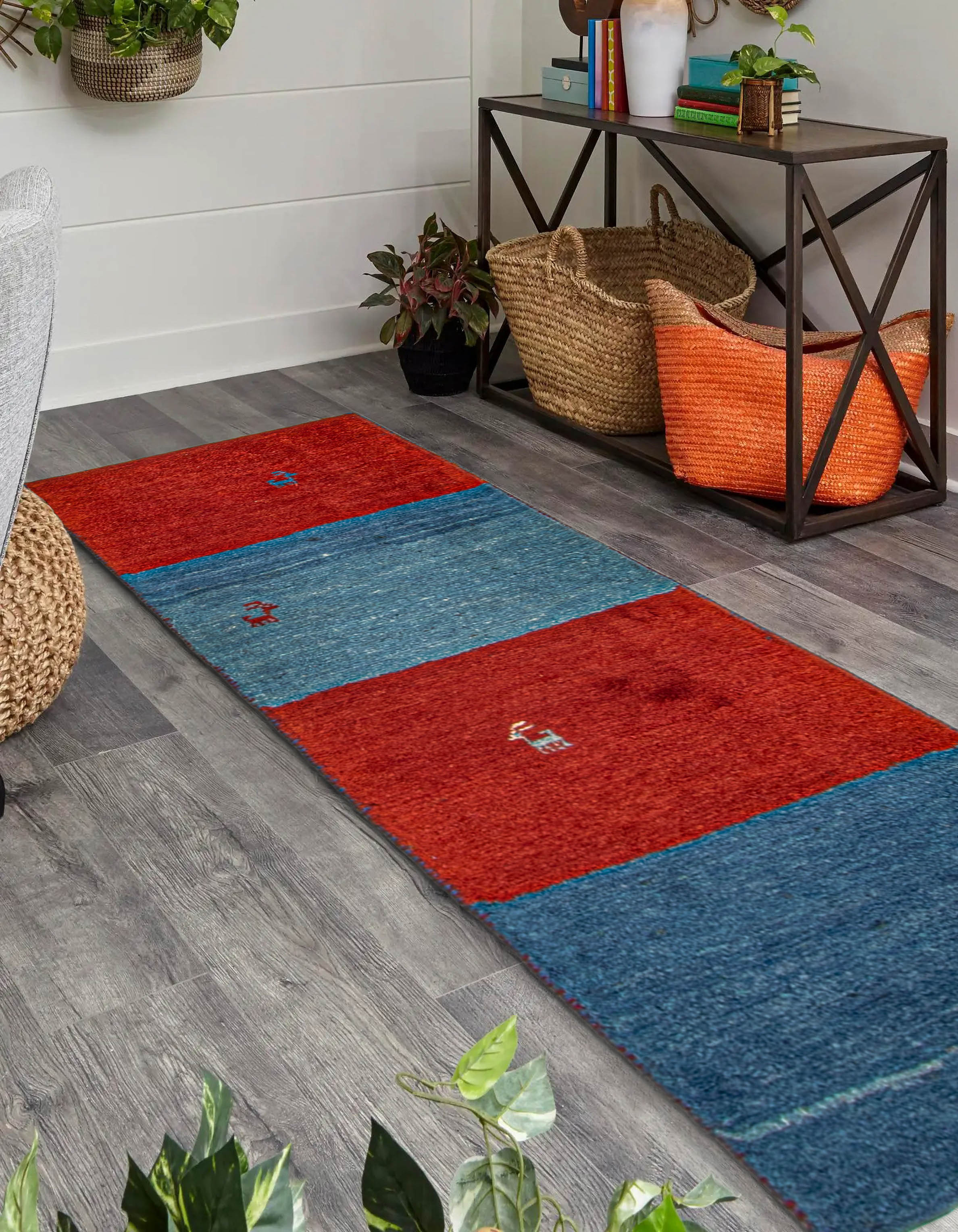 Persian Kashkuli Gabbeh 1'7" x 4'9" Hand-knotted Wool Runner Rug 