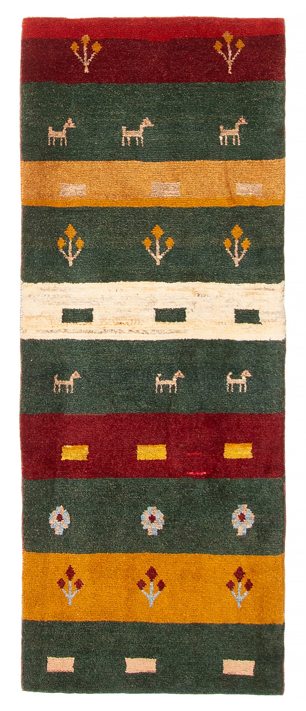 Persian Kashkuli Gabbeh 1'11" x 5'3" Hand-knotted Wool Runner Rug 