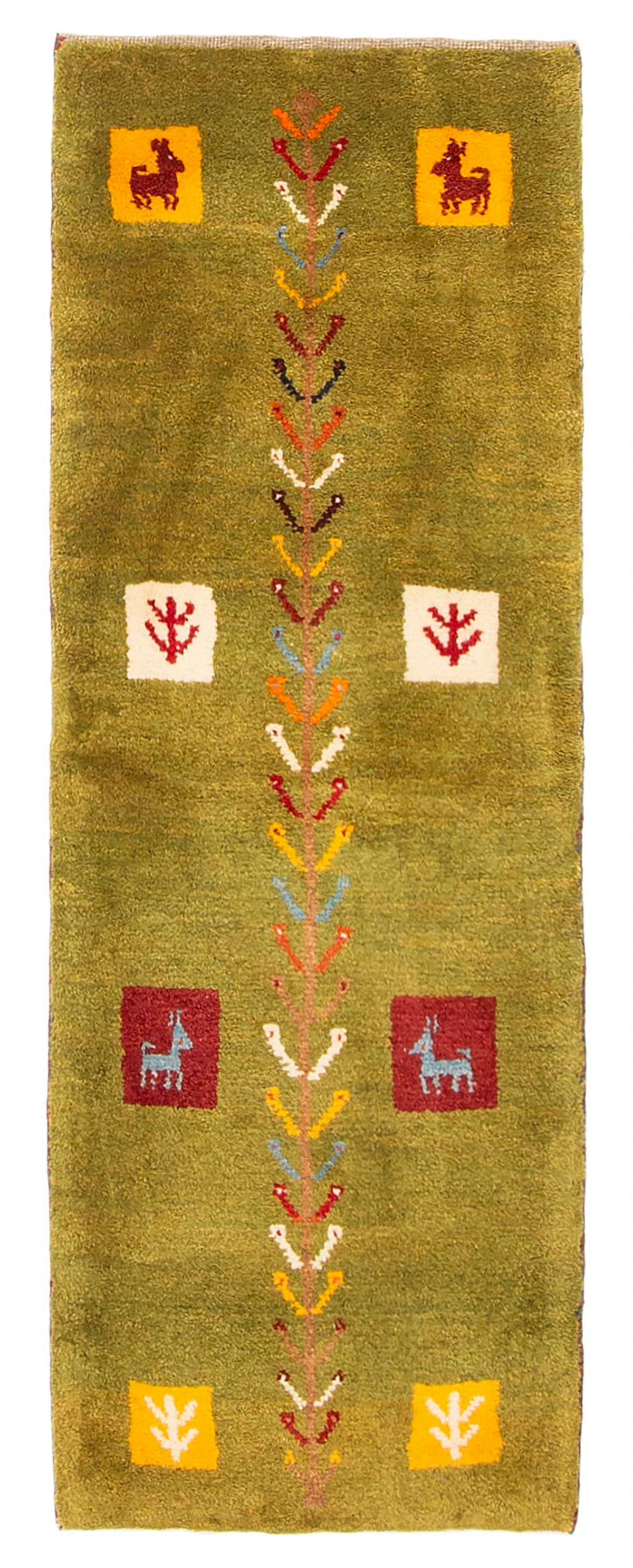 Persian Kashkuli Gabbeh 1'8" x 4'9" Hand-knotted Wool Runner Rug 