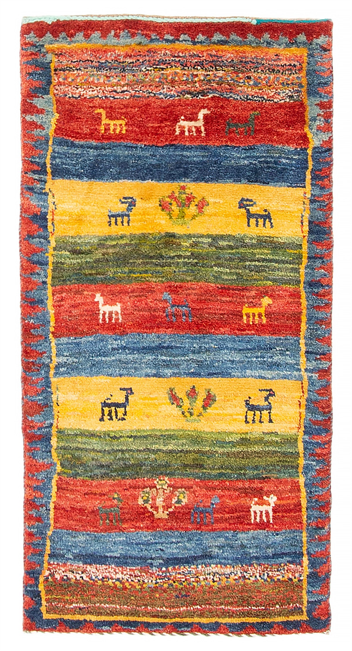 Persian Kashkuli Gabbeh 1'11" x 3'10" Hand-knotted Wool Rug 