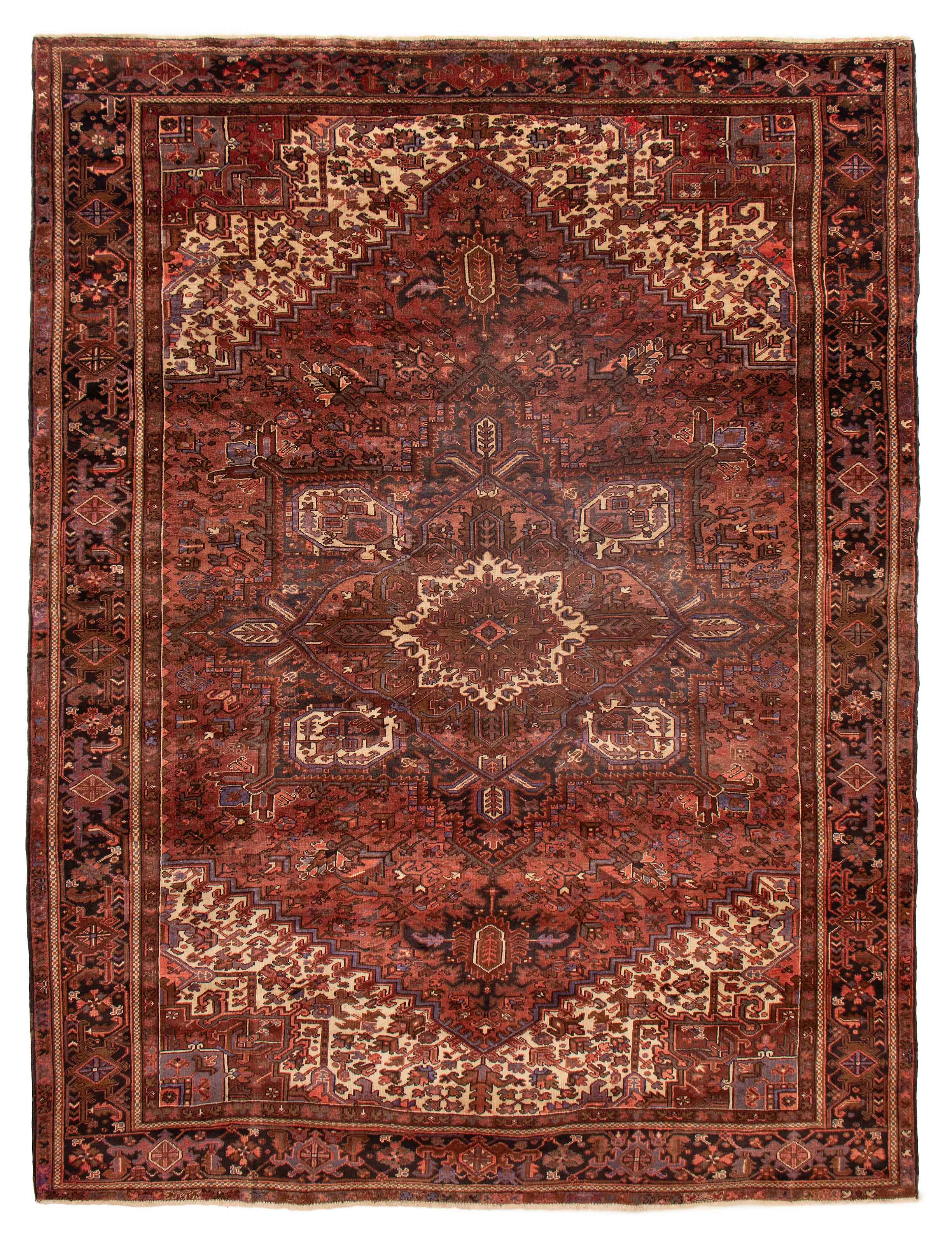 Tapis heriz persan 9'9" x 12'11" en laine