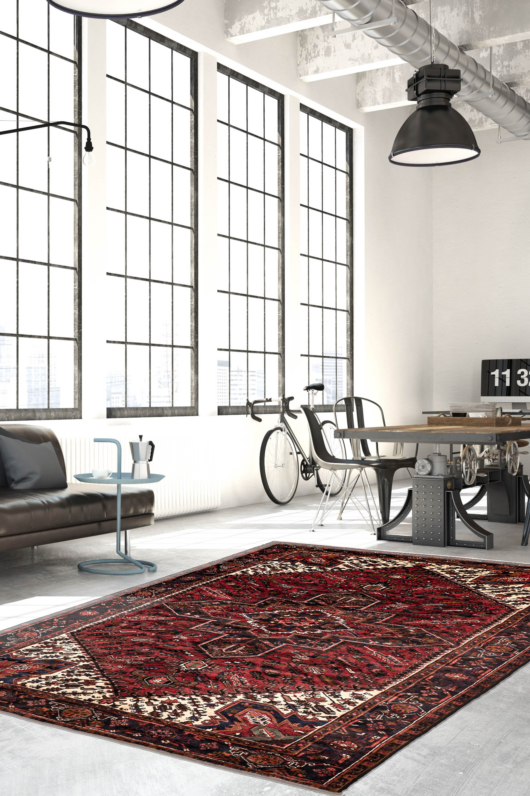 Tapis heriz persan 8'0" x 10'11" en laine