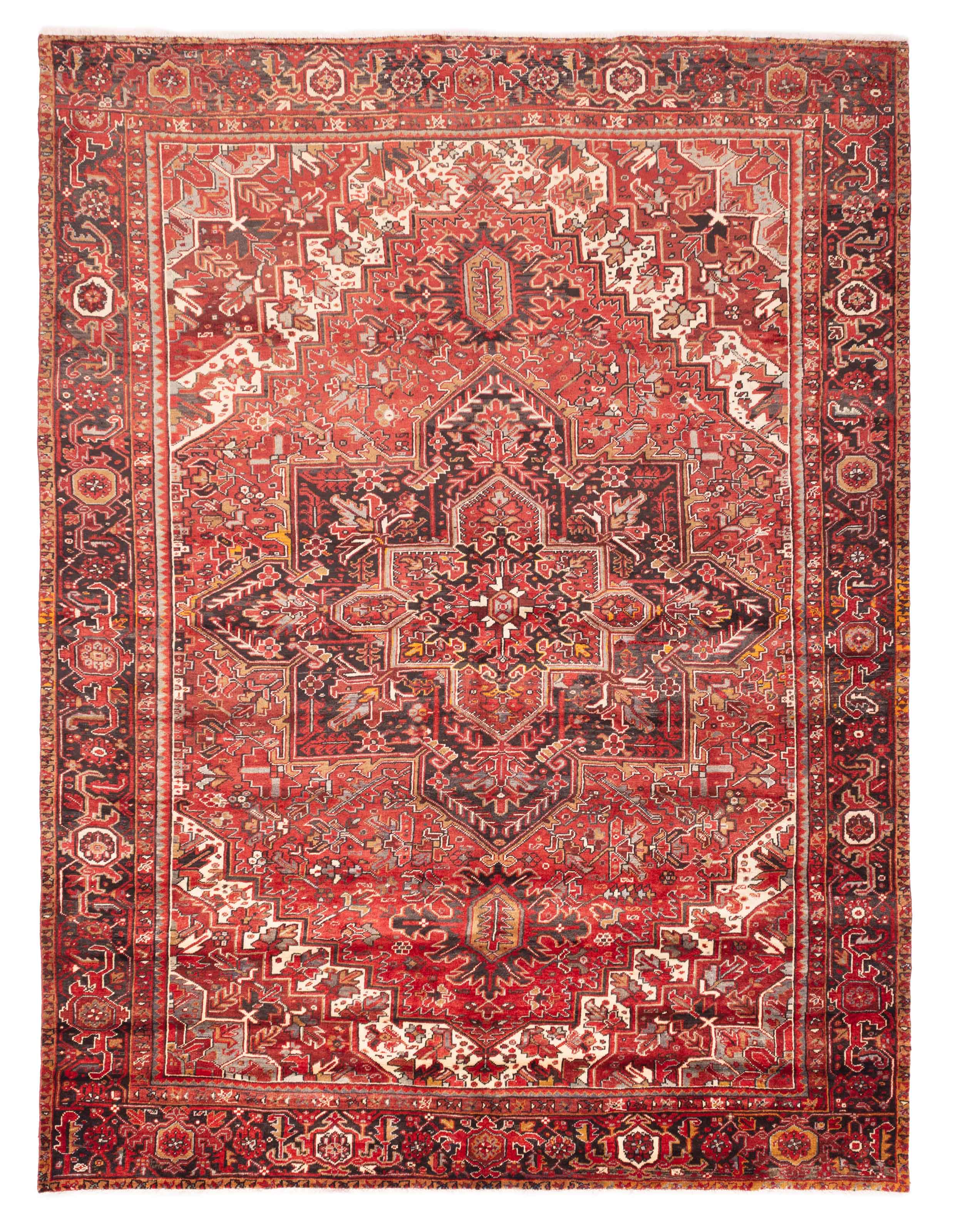 Tapis heriz persan 9'8" x 12'9" en laine