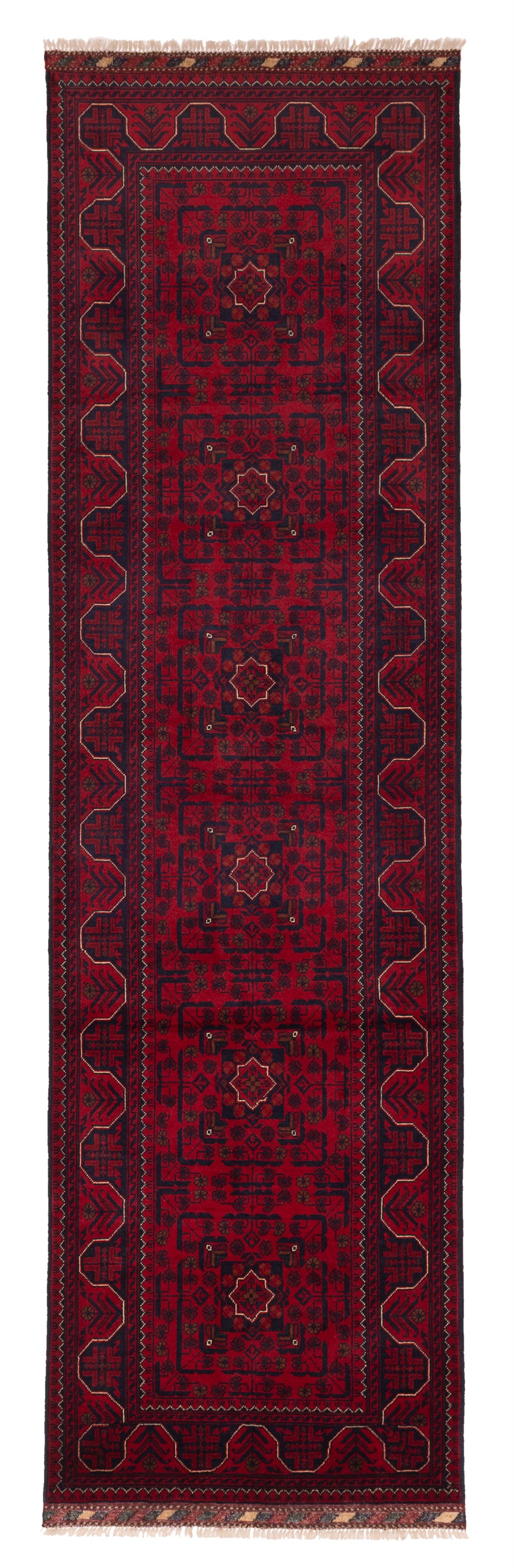 Afghan Finest Khal Mohammadi 2'10" x 10'3" Hand-knotted Wool Runner Rug 