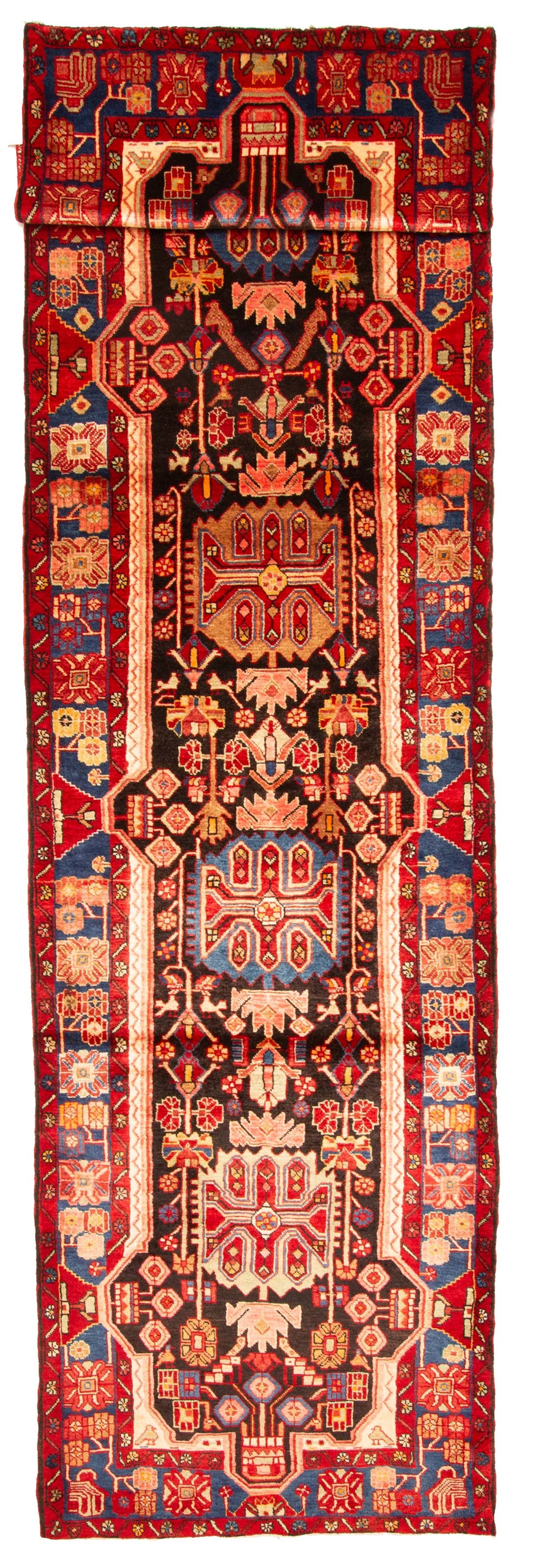 Persian Nahavand 3'5" x 16'0" Hand-knotted Wool Runner Rug 