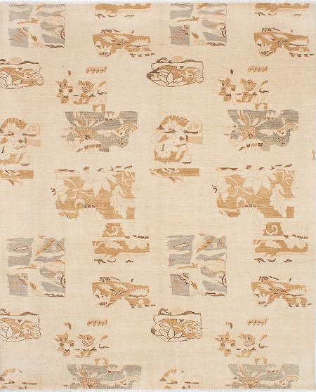 Pakistani Peshawar Oushak 8'0" x 9'10" Hand-knotted Wool Rug 