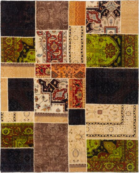 Indian Patch Deluxe 8'0" x 10'0" Hand-knotted Wool Rug 