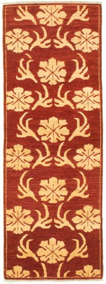 Pakistani Peshawar Ziegler 2'5" x 8'1" Hand-knotted Wool Rug 