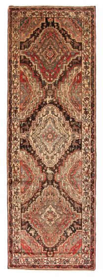 Persian Style 4'0" x 12'2" Hand-knotted Wool Runner Rug 