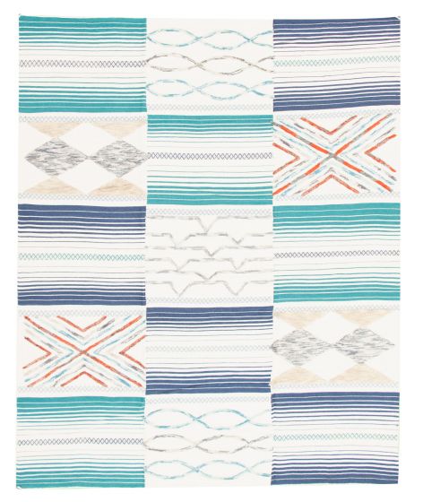 Indian ELMAS 8'0" x 10'0" Flat-Weave Wool Kilim 