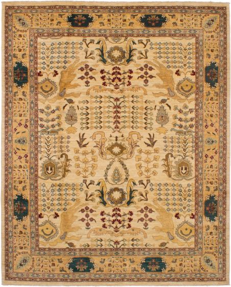 Indian Chobi Twisted 8'1" x 10'0" Hand-knotted Wool Rug 