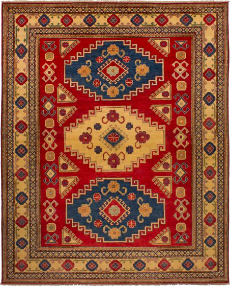 Afghan Finest Gazni 7'11" x 9'11" Hand-knotted Wool Red Rug