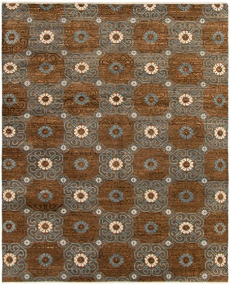 Indian Finest Oushak 8'0" x 9'10" Hand-knotted Wool Rug 