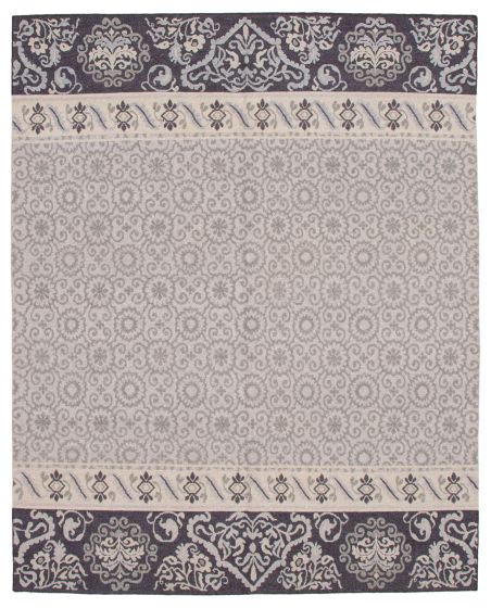 Indian Tamar III 7'9" x 9'9" Flat-Weave Wool Tapestry Kilim 