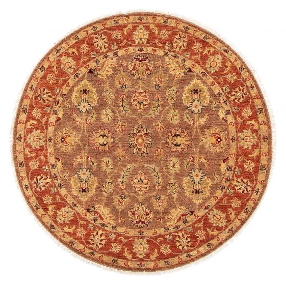 Indian Jamshidpour 4'1" x 4'0" Hand-knotted Wool Rug 
