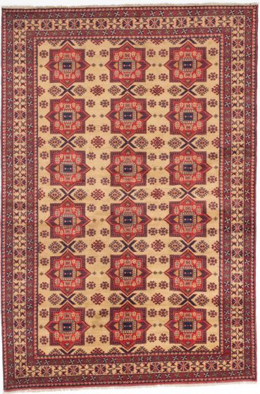 Afghan Finest Kargahi 6'10" x 10'2" Hand-knotted Wool Rug 