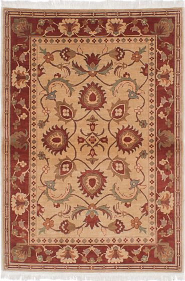 Afghan Chobi Finest 3'5" x 4'9" Hand-knotted Wool Rug 