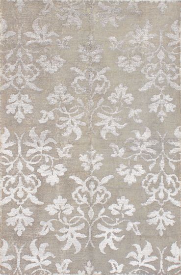 Indian La Seda 5'0" x 7'9" Hand-knotted Silk, Wool Rug 