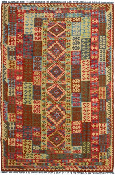 Turkish Sivas 6'9" x 10'0" Flat-Weave Wool Kilim 