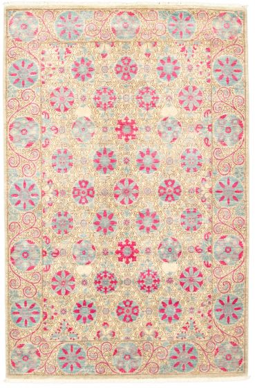 Pakistani Lahore Finest Collection 6'2" x 9'4" Hand-knotted Wool Rug 