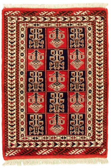 Turkmenistan Turkman 3'3" x 4'9" Hand-knotted Wool Rug 