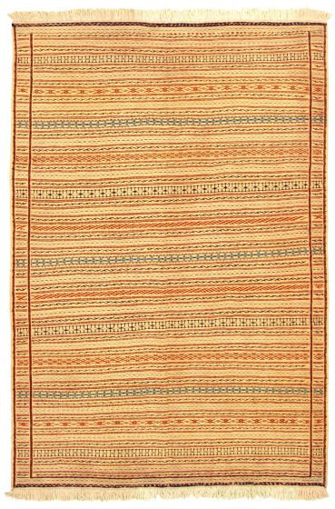 Turkish Ottoman Kashkoli 5'5" x 8'0" Flat-Weave Wool Tapestry Kilim 
