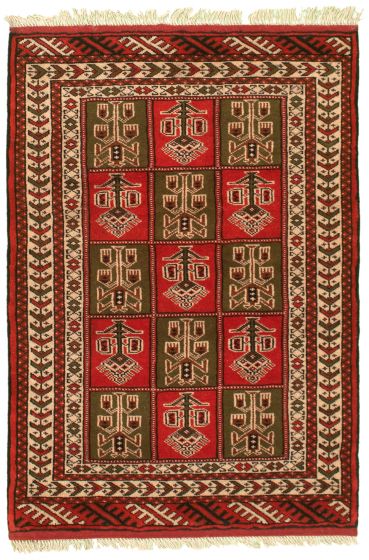 Tapis turkman 3'5" x 5'0" en laine