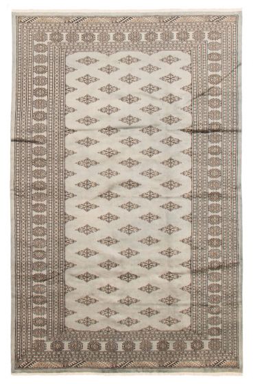 Pakistani Finest Peshawar Bokhara 6'5" x 9'11" Hand-knotted Wool Rug 
