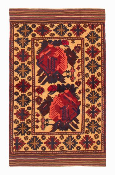 Afghan Tajik Caucasian 3'11" x 6'7" Hand-knotted Wool Rug 
