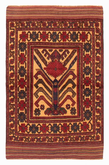 Afghan Tajik Caucasian 3'9" x 6'2" Hand-knotted Wool Rug 