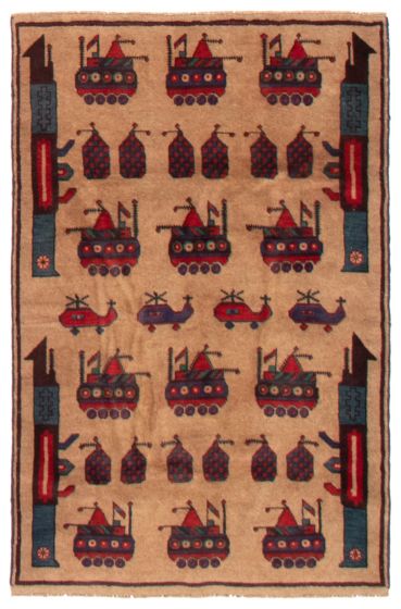 Afghan Rare War 2'11" x 4'6" Hand-knotted Wool Rug 