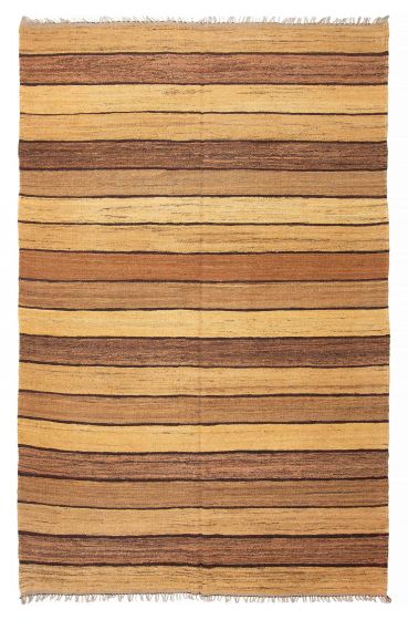 Turkish Boho 6'5" x 9'10" Flat-Weave Wool Kilim 