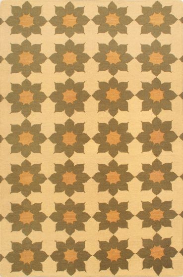 Pakistani Lahor Finest 3'9" x 5'9" Flat-Weave Wool Tapestry Kilim 