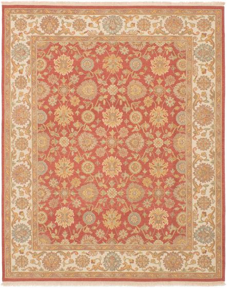 Pakistani Lahor Finest 7'9" x 9'9" Flat-Weave Wool Tapestry Kilim 